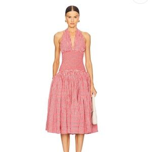 L'Academie Gingham Halter Sundress